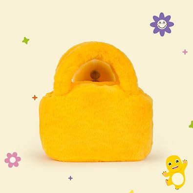 Yellow Dino Plush Crossbody Bag