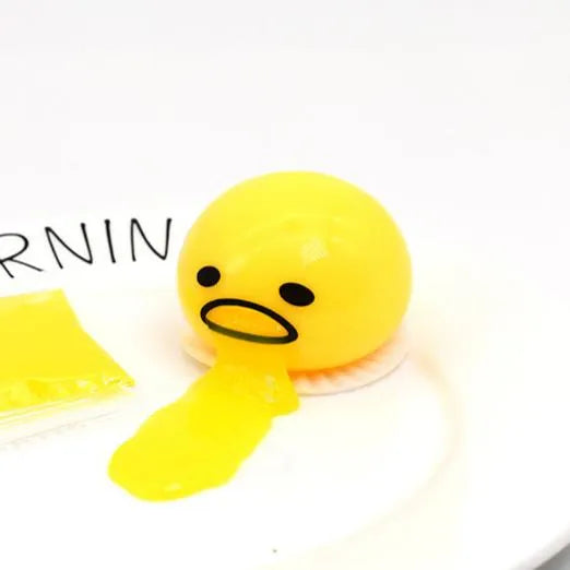 Vomiting Egg Slime Toy - Funny Prank Squeeze Stress Ball Puking Yolk
