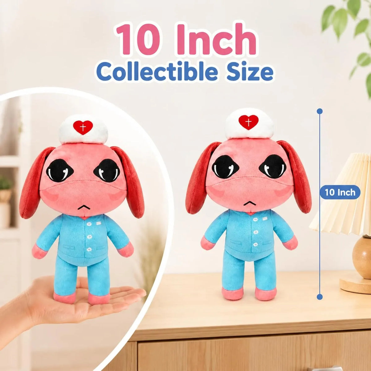 Pink Nurse Plush with Blue Uniform