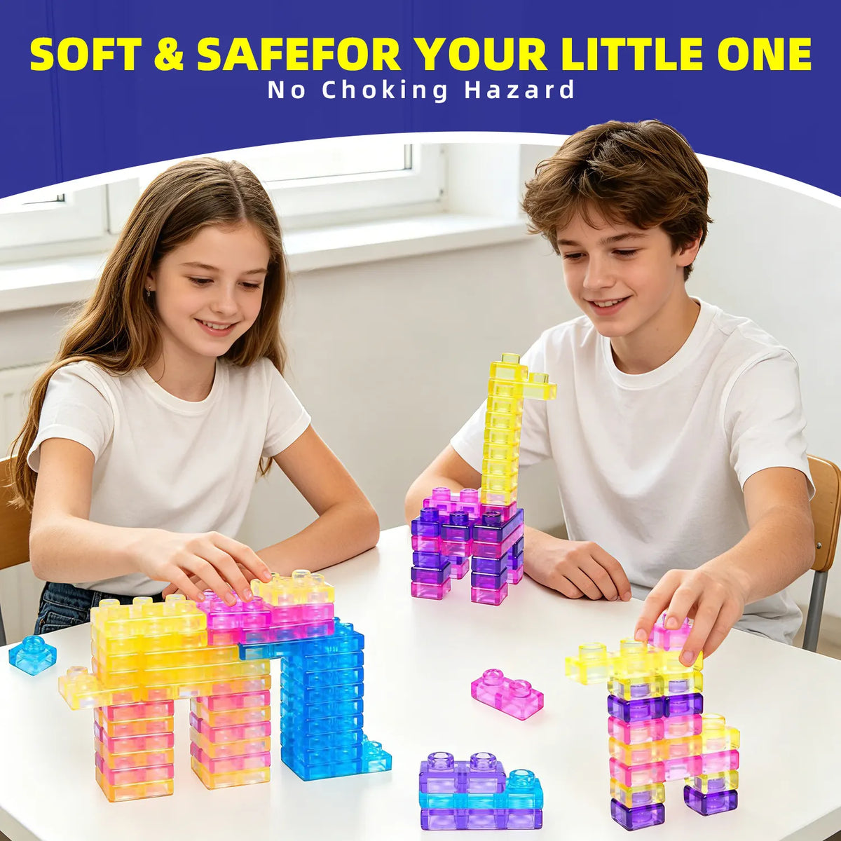 40 PCS Sensory Soft Building Blocks for Toddlers Kids Montessori Squishy Stacking Toy Set
