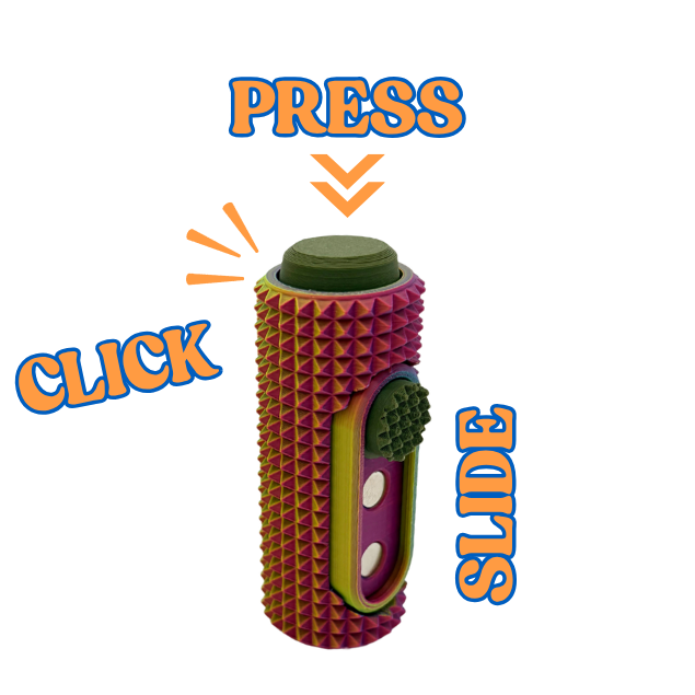 Textured Magnetic Fidget Slider with Click Button
