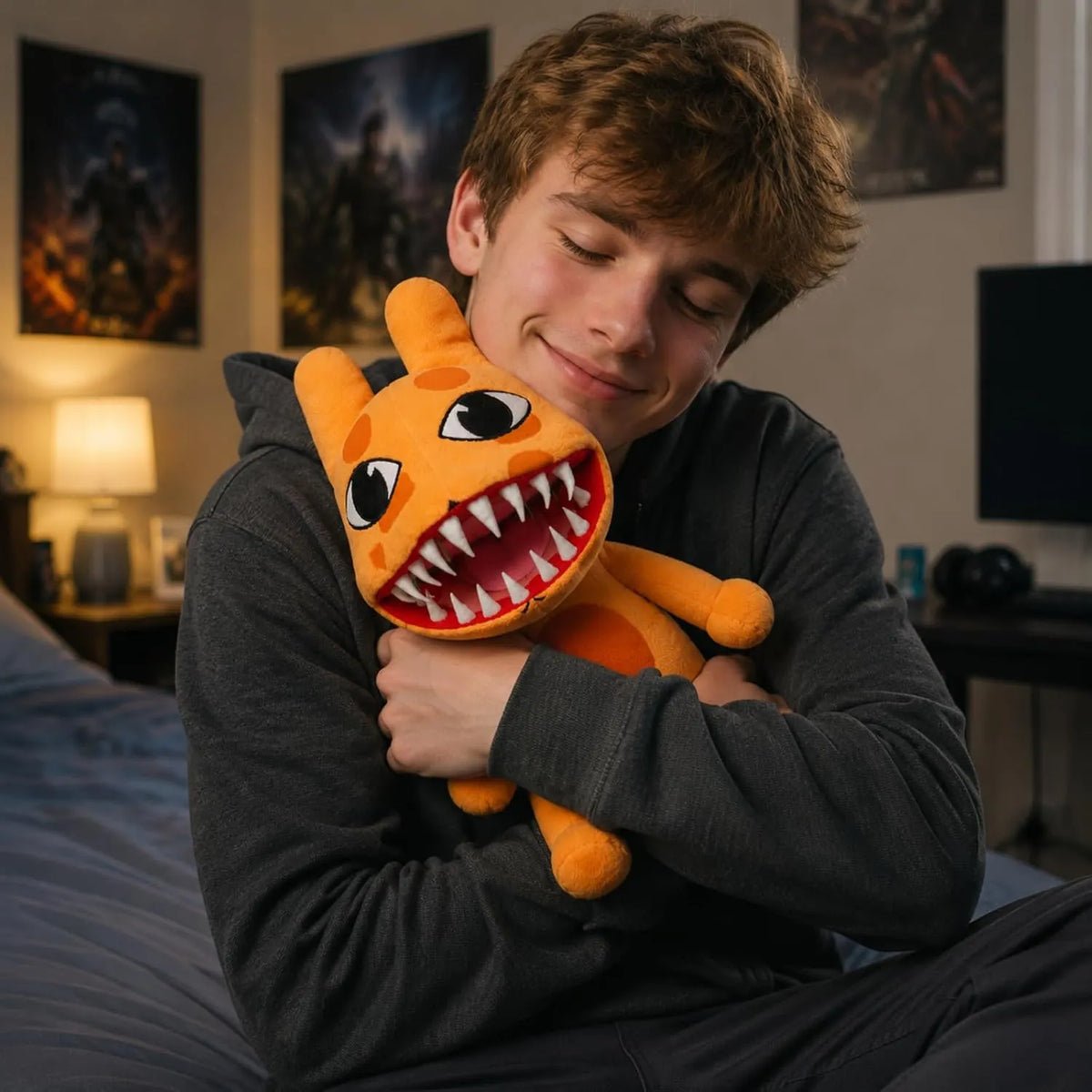 Orange Duck Plush with Big Smile