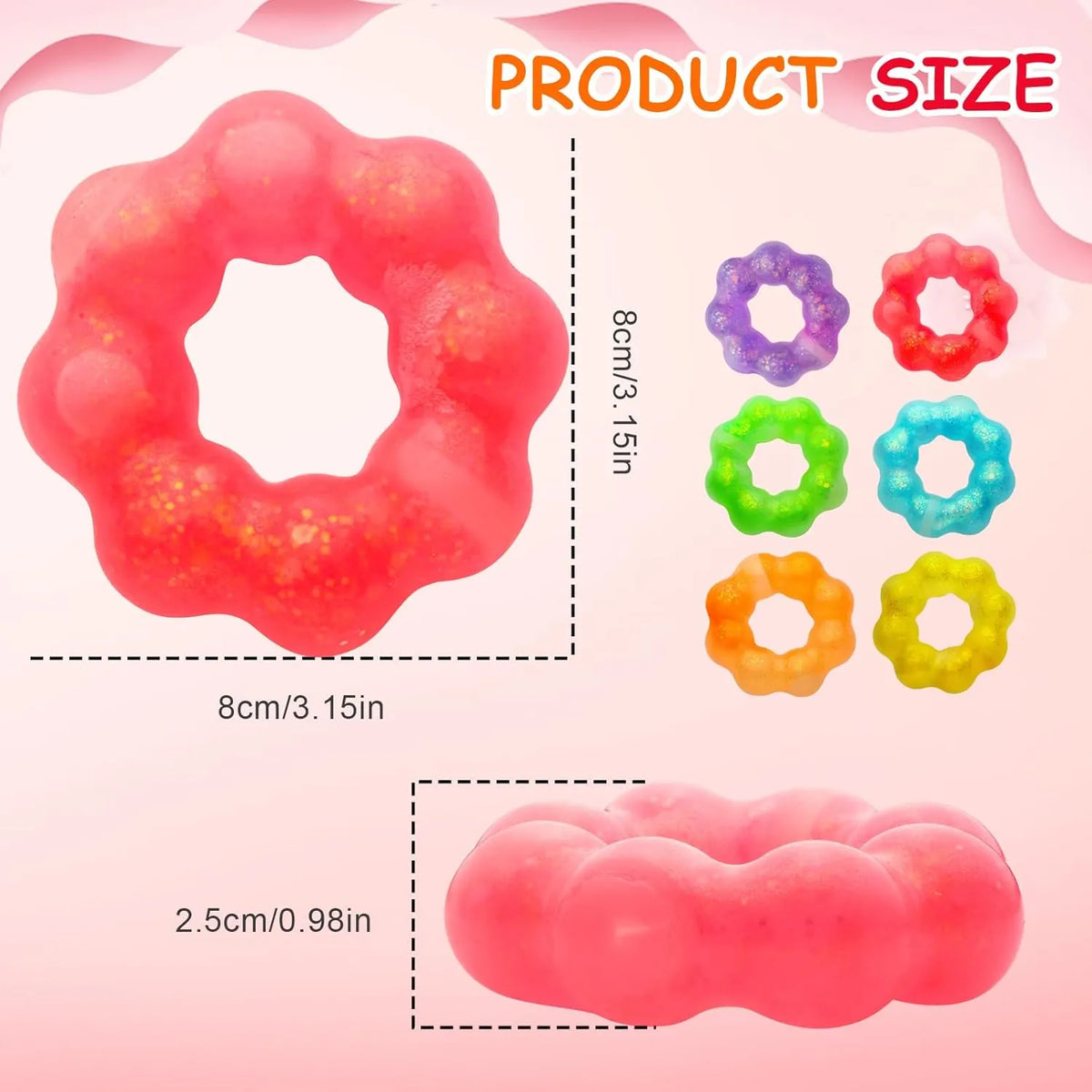 Wearable Bracelet Stress Balls Fidget Toys Soft Donut Stress Relief Sensory Toy