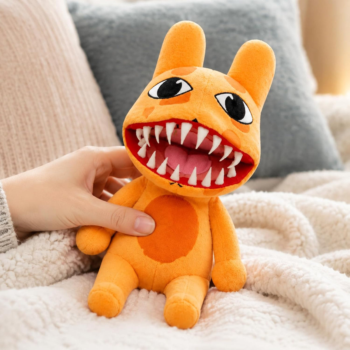 Orange Duck Plush with Big Smile