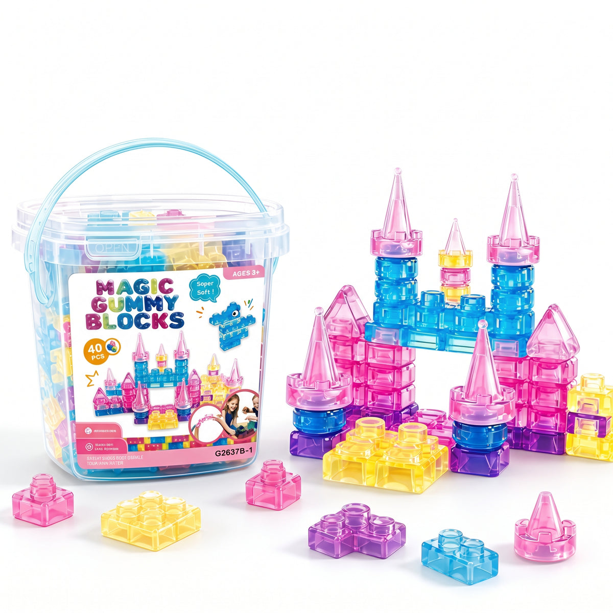 Gummy Castle Soft Building Blocks Squishy Toy