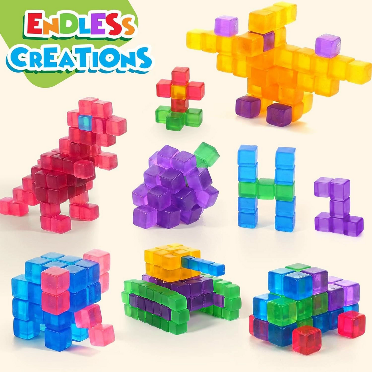 Sticky Jelly Cube Squishy Blocks Sensory Toy