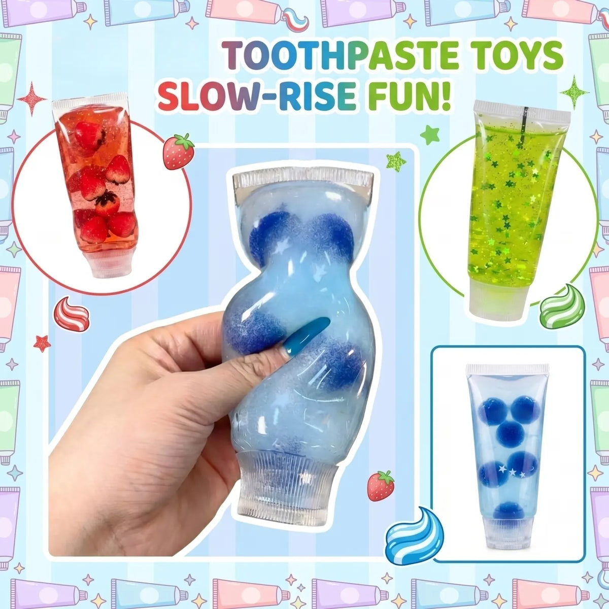 Cute Toothpaste Stress Relief Squishies Slow Rebound Squeeze Toys