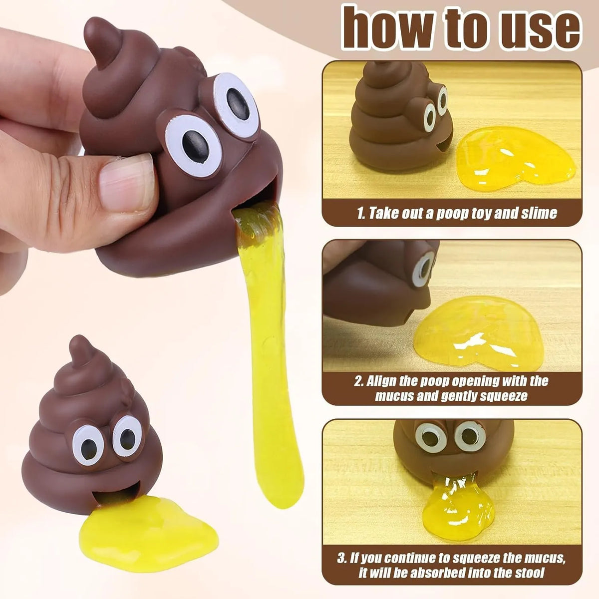 Puking Ball Kackwurst Stress Ball Funny Squeeze Balls in Poop Shape