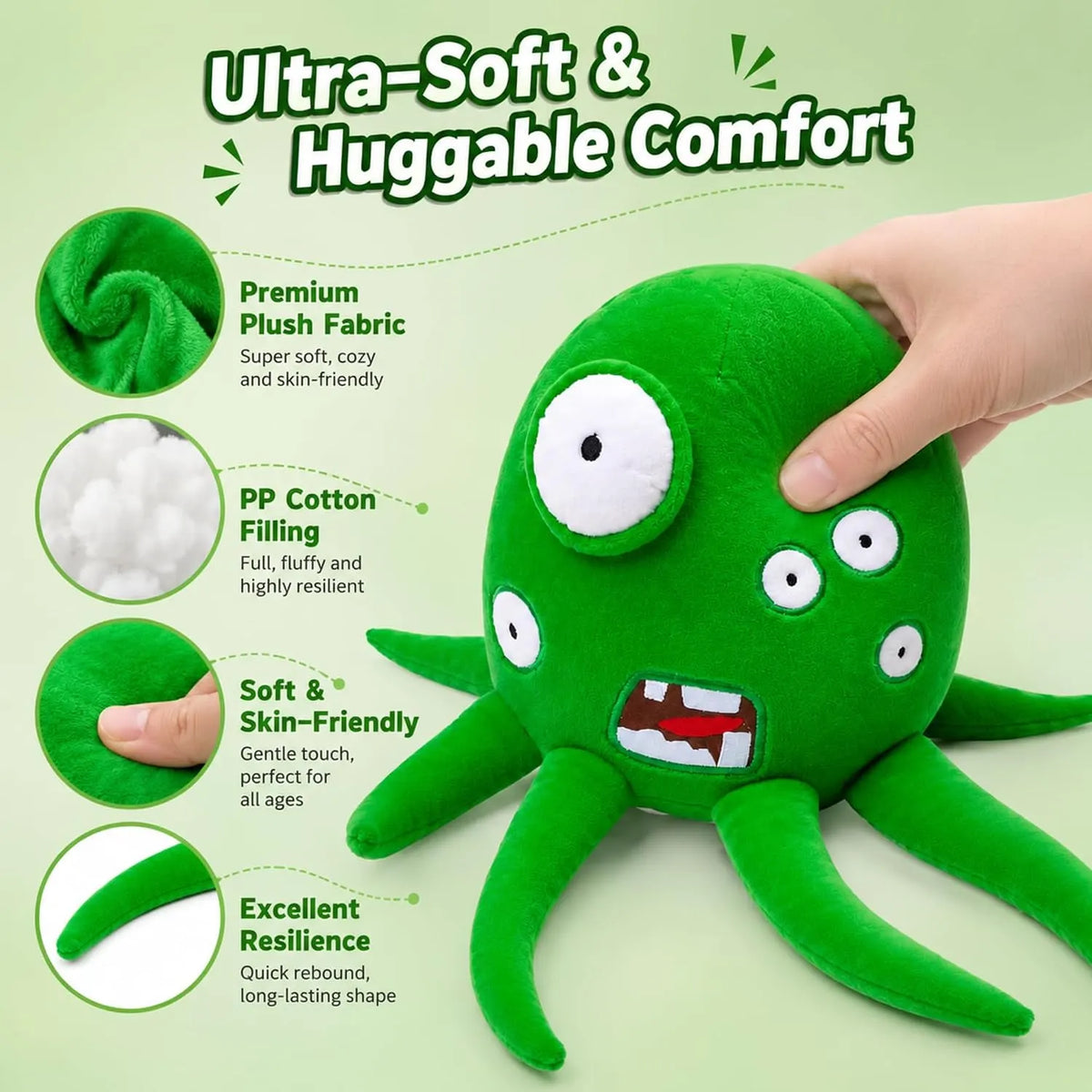 Green Octopus Plush