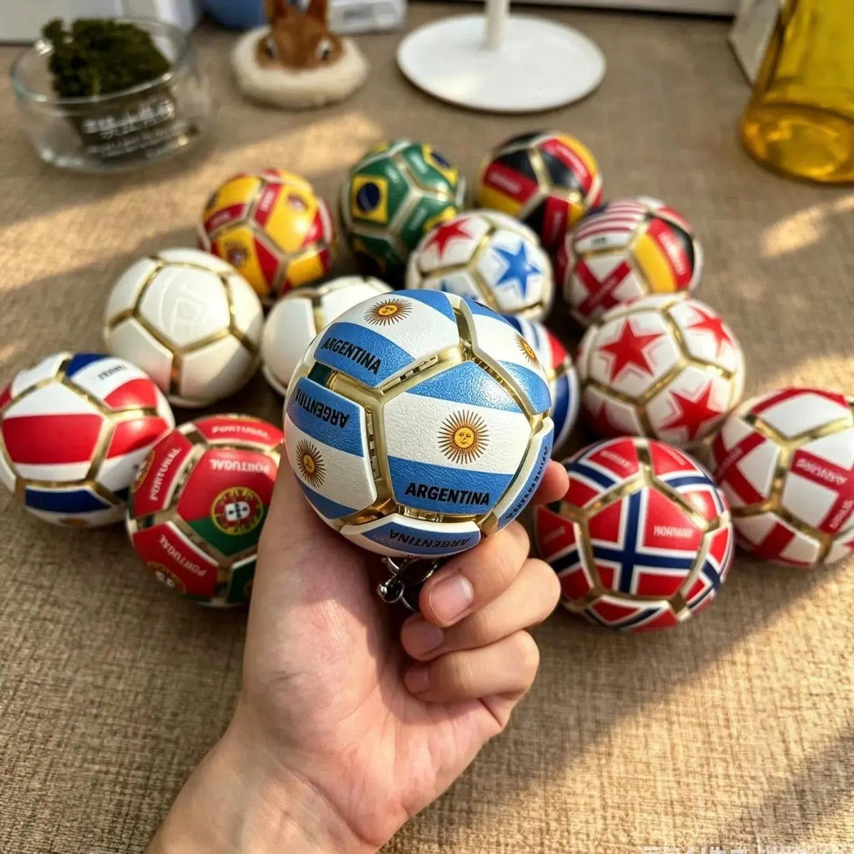 Squeeze Football Fan Merchandise Flag Keychain Stress Relief Football Fun Pendant Squishy