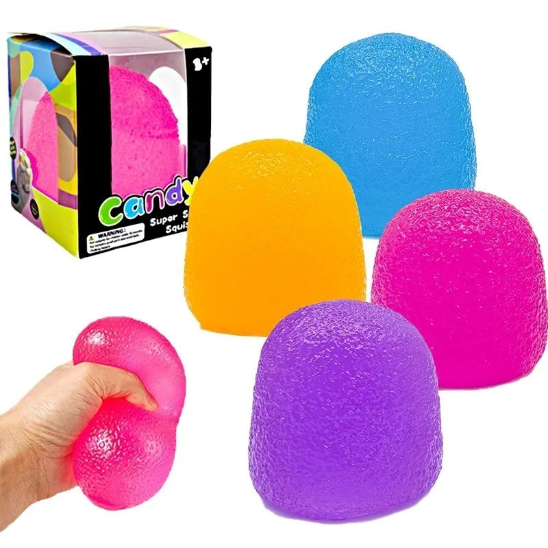 Super Squishy Textured Candy Fidget Toy Fun Stress Relief Calming Sensory Toy For Kids