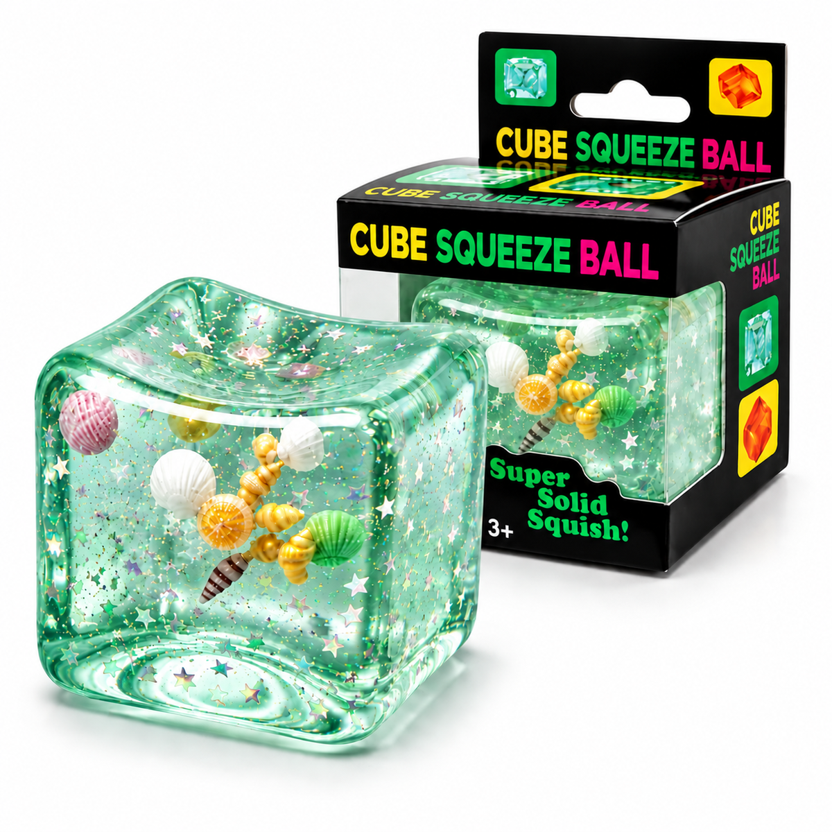 Floating Shell Cube Squishy Green Tint