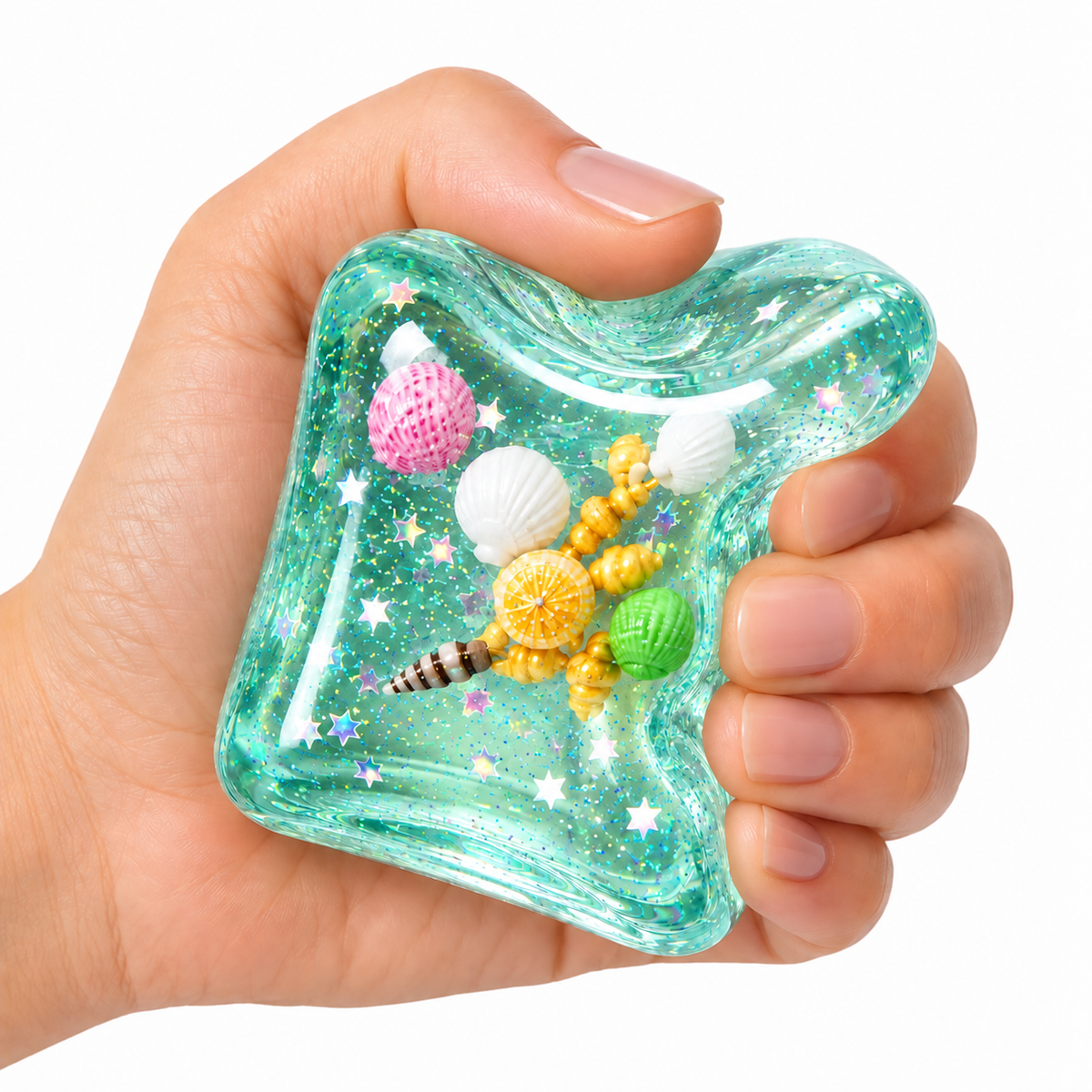 Floating Shell Cube Squishy Green Tint