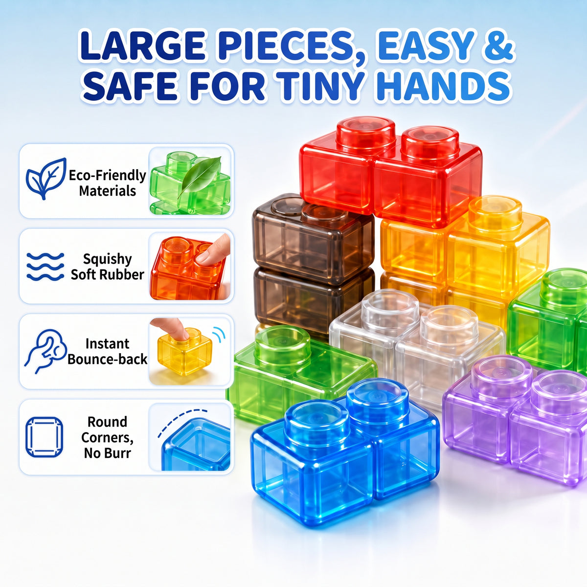 Pixel World Soft Squishy Jelly Blocks Set