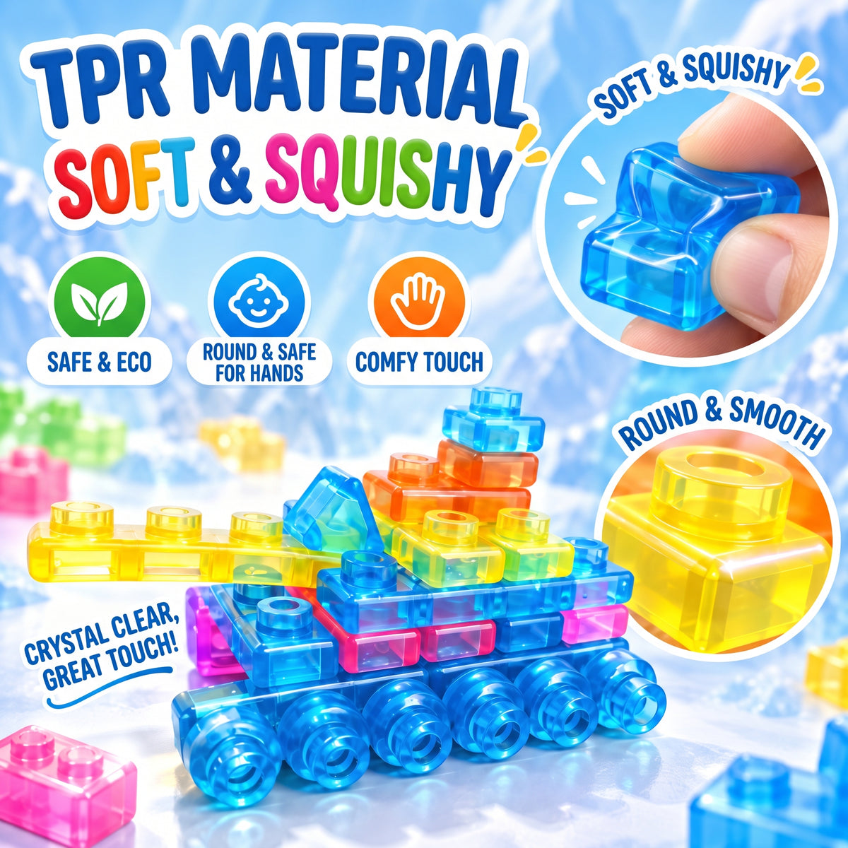 Gummy Tank Soft Squishy Building Blocks Set