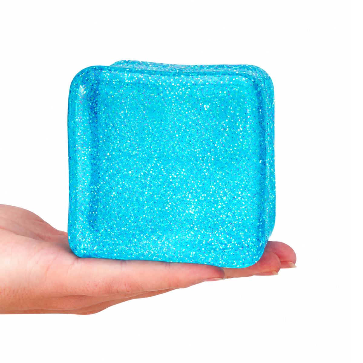Giant Jelly Cube Squishy Glitter 7.5cm