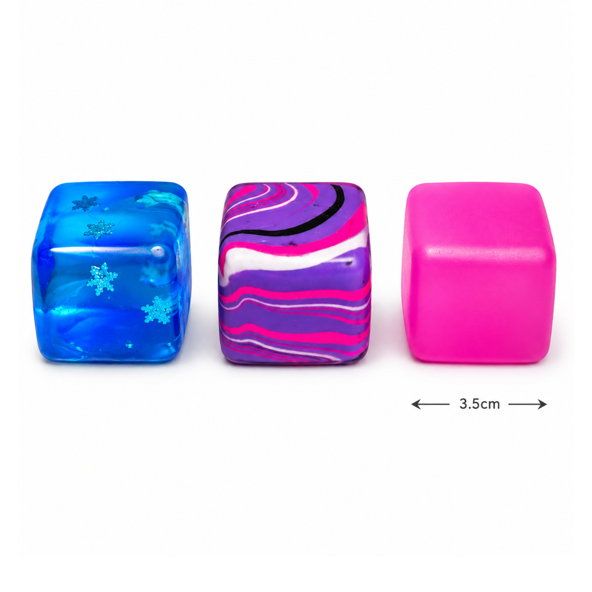 3 Pack Mini Jelly Cube Squishy Pack 3.5cm