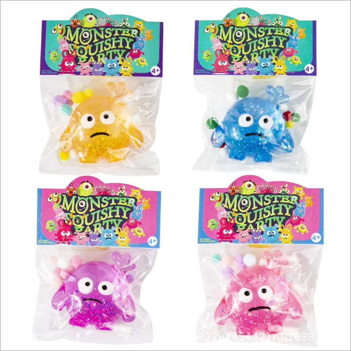 Squishy Monster Sequins Transparent Stress