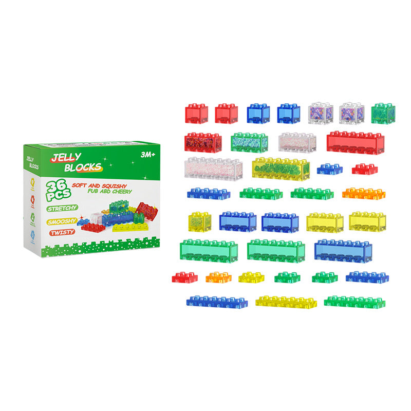 Clear Jelly Soft Squishy Building Blocks Set