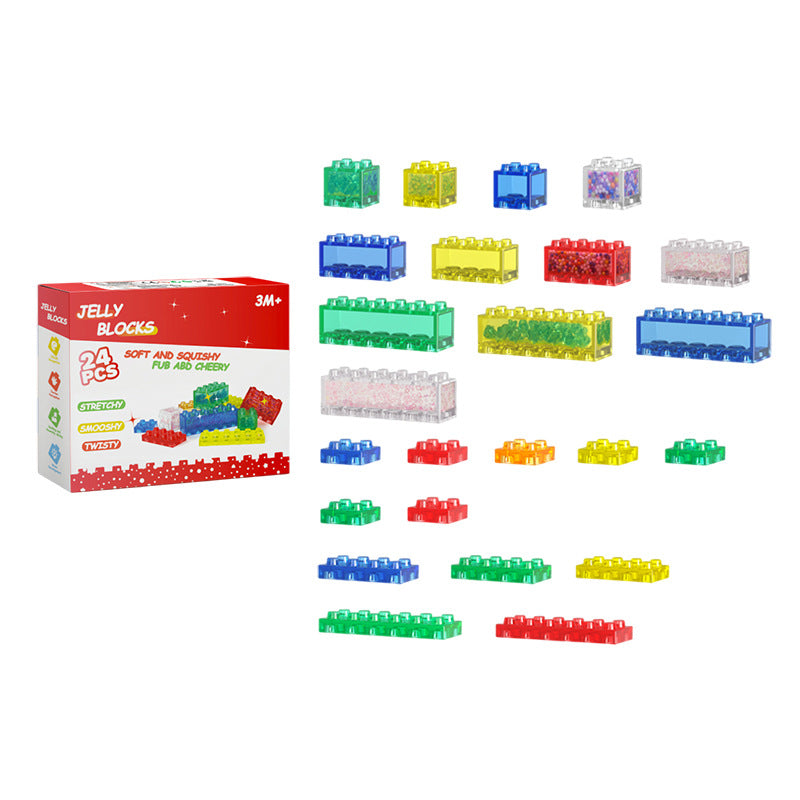 Clear Jelly Soft Squishy Building Blocks Set