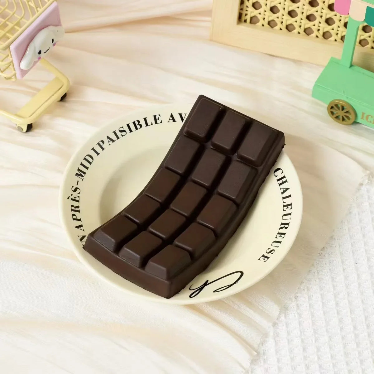 Ultra Simulation Chocolate Block Photography Display Squeezable