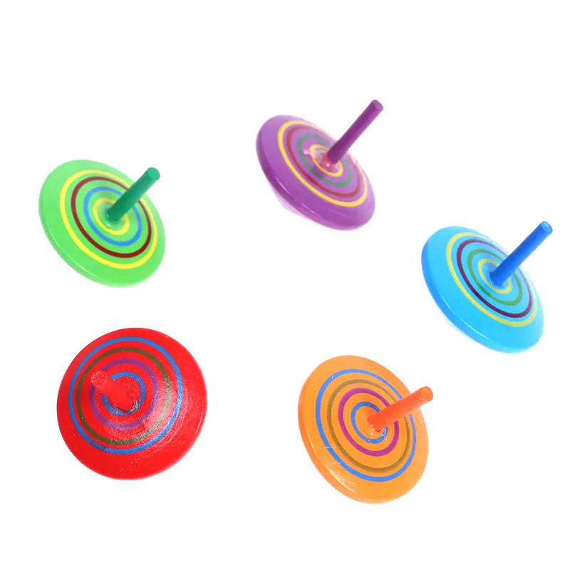 Rainbow Wooden Spinning Top