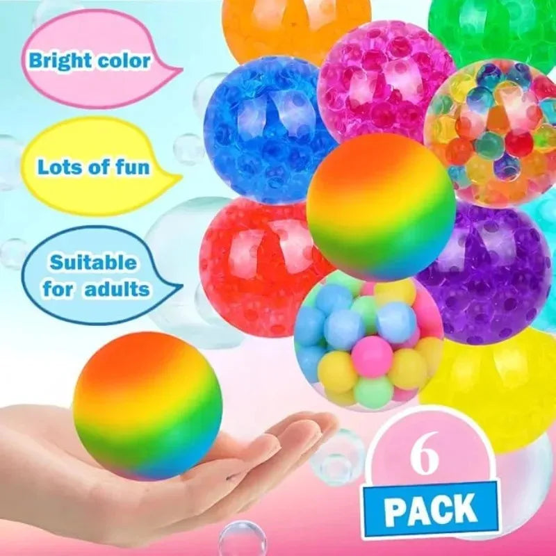 Rainbow Squeeze Balls — 6 Pack