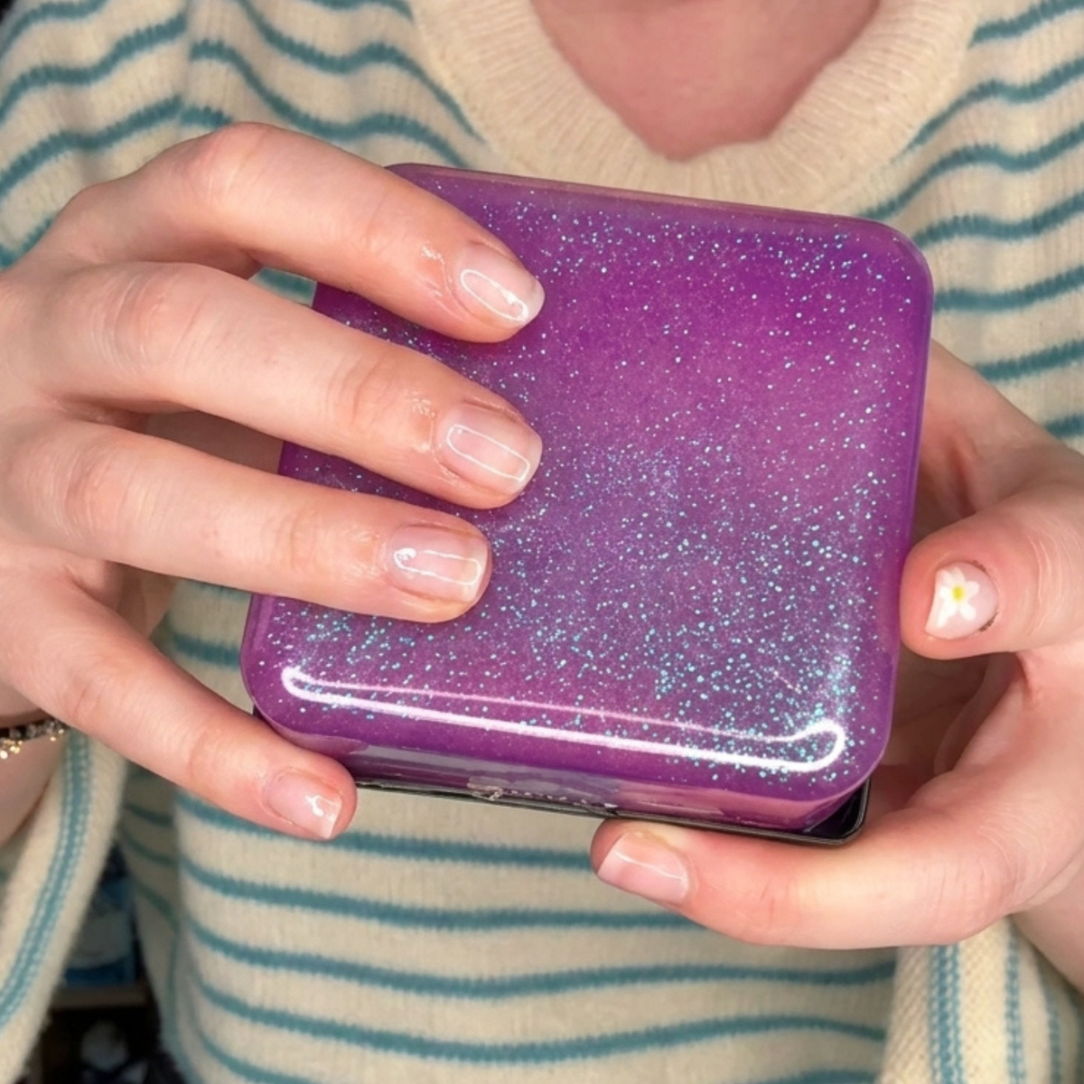 Giant Jelly Cube Squishy Glitter 7.5cm