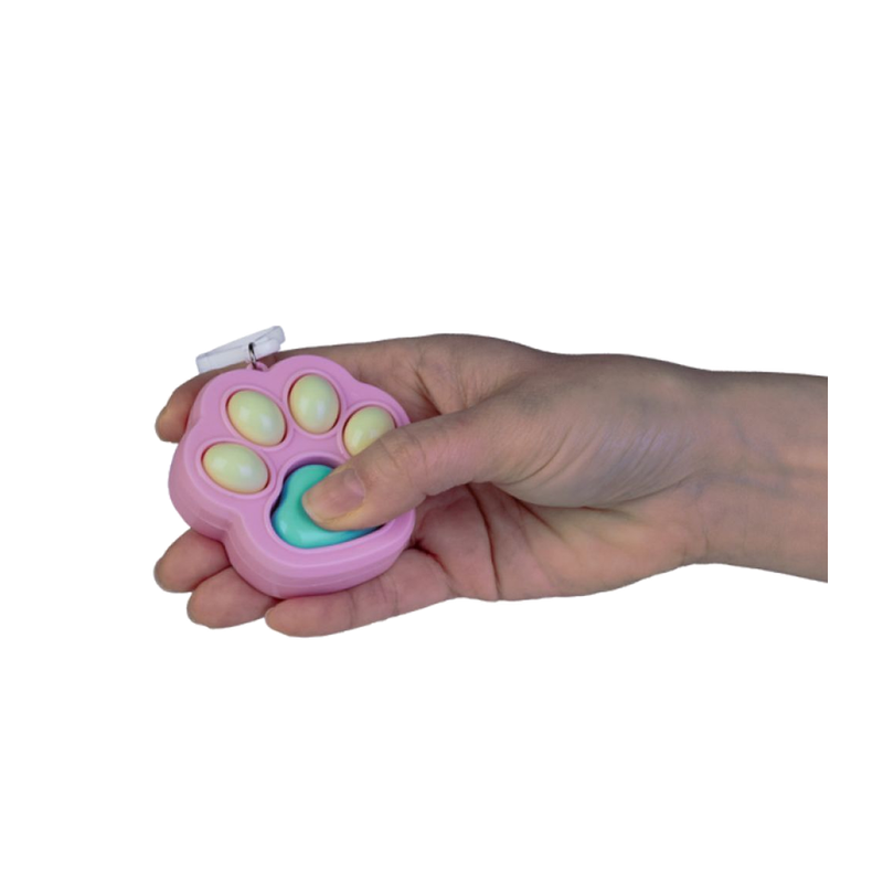 BOP MORE transparent primary | Cat Paw Click Fidget Keychain
