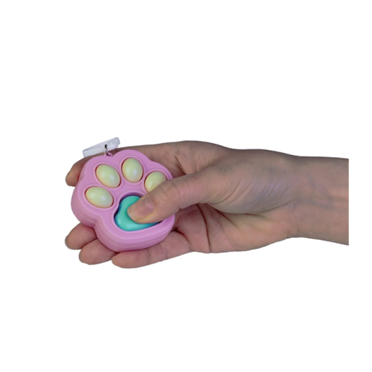 BOP MORE transparent primary | Cat Paw Click Fidget Keychain