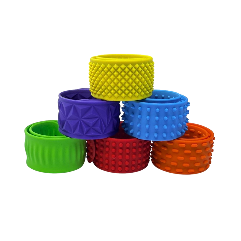 BOP MORE transparent primary | Sensory Slap Bands - 6 Pack