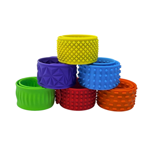 BOP MORE transparent primary | Sensory Slap Bands - 6 Pack