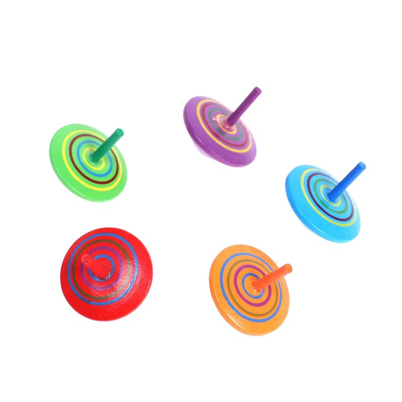 BOP MORE transparent primary | Rainbow Wooden Spinning Top