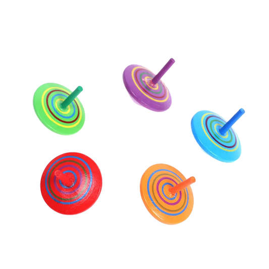 BOP MORE transparent primary | Rainbow Wooden Spinning Top