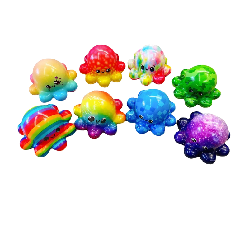 BOP MORE transparent primary | Octopus Fidget Painted Stress