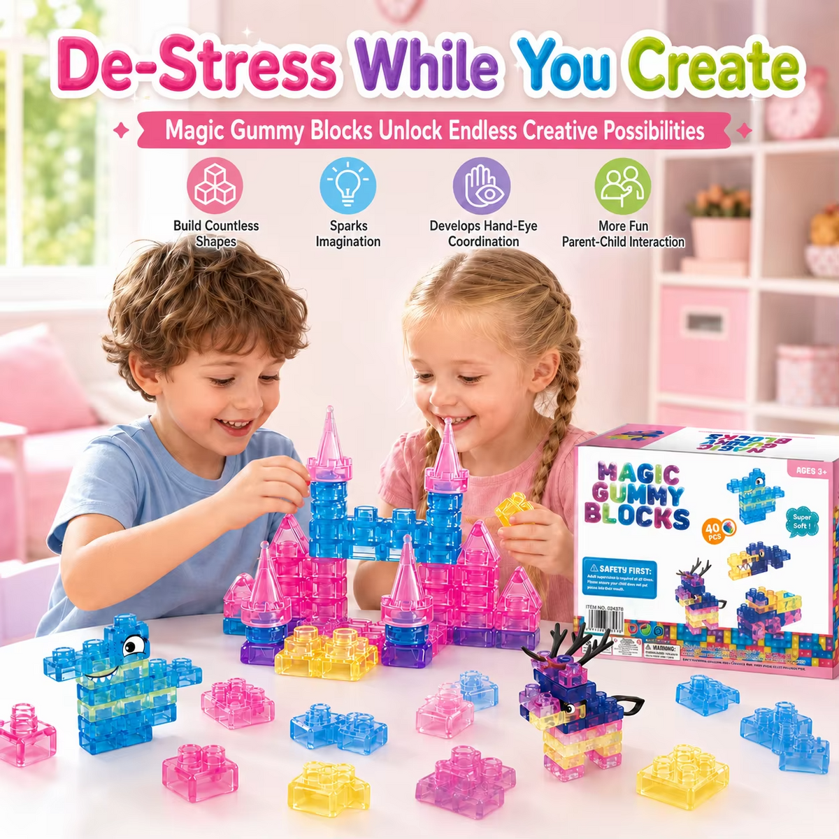 Gummy Castle Soft Building Blocks Squishy Toy