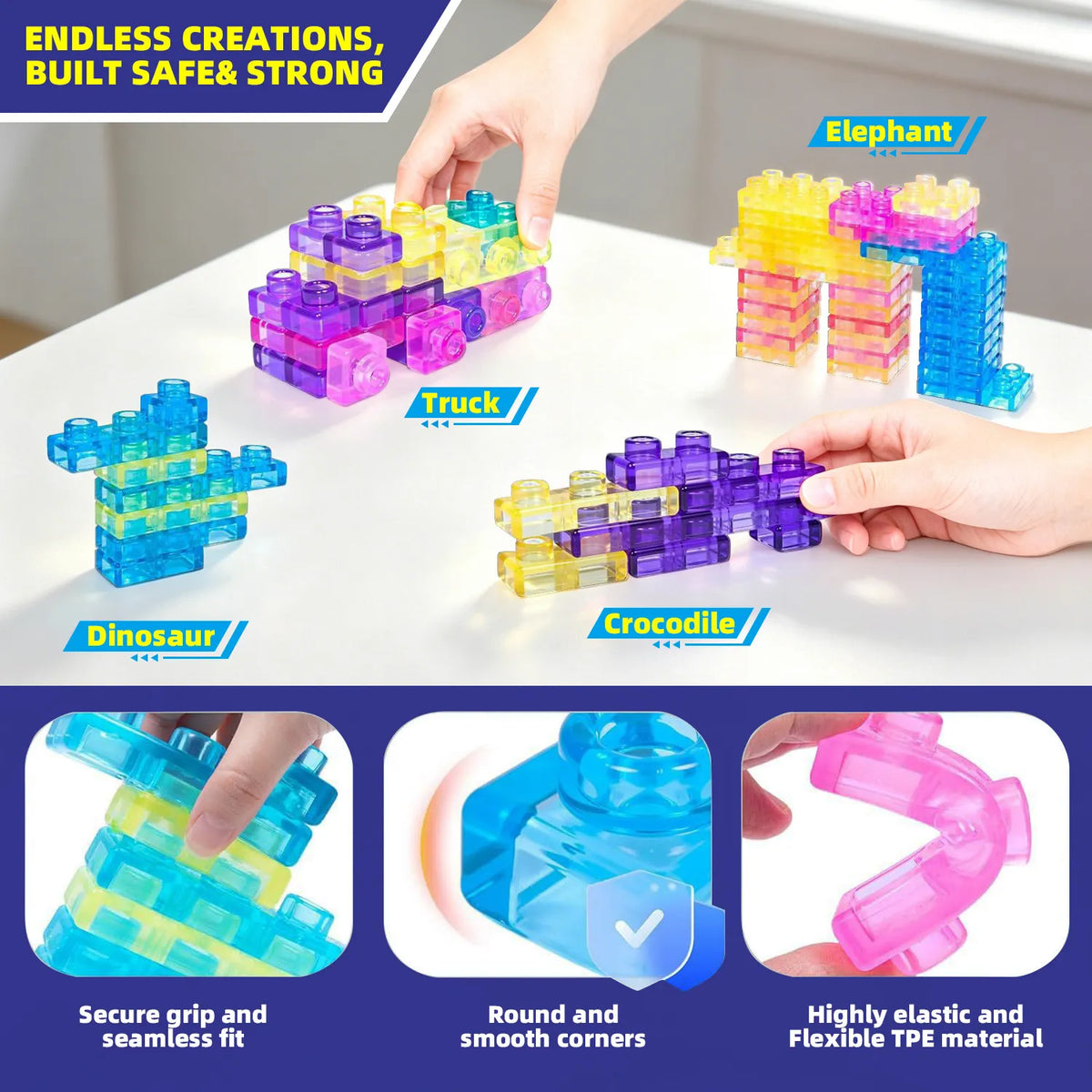 40 PCS Sensory Soft Building Blocks for Toddlers Kids Montessori Squishy Stacking Toy Set