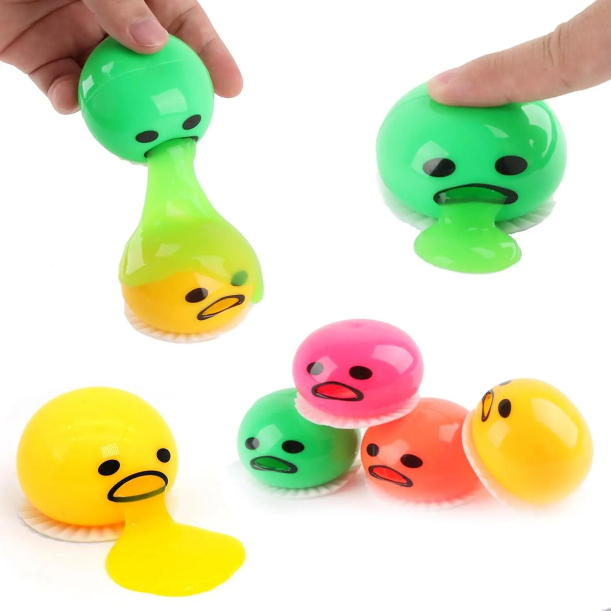 Vomiting Egg Slime Toy - Funny Prank Squeeze Stress Ball Puking Yolk