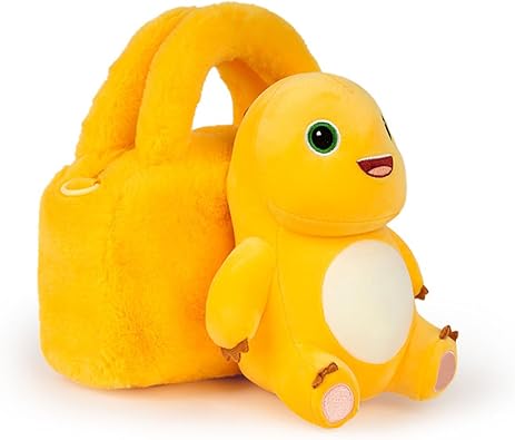Yellow Dino Plush Crossbody Bag