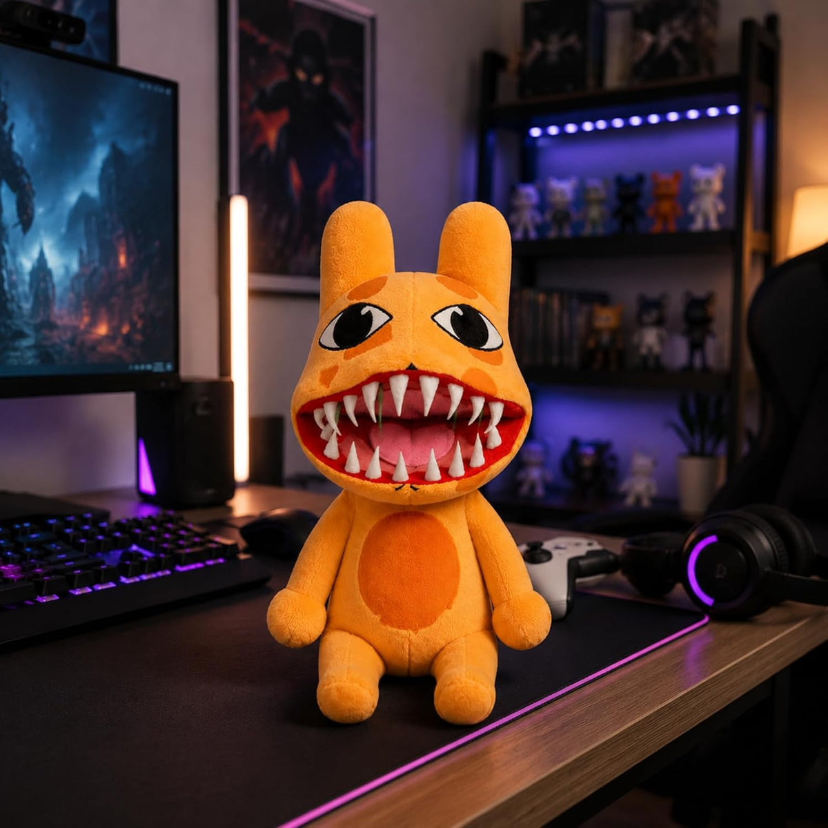 Orange Duck Plush with Big Smile